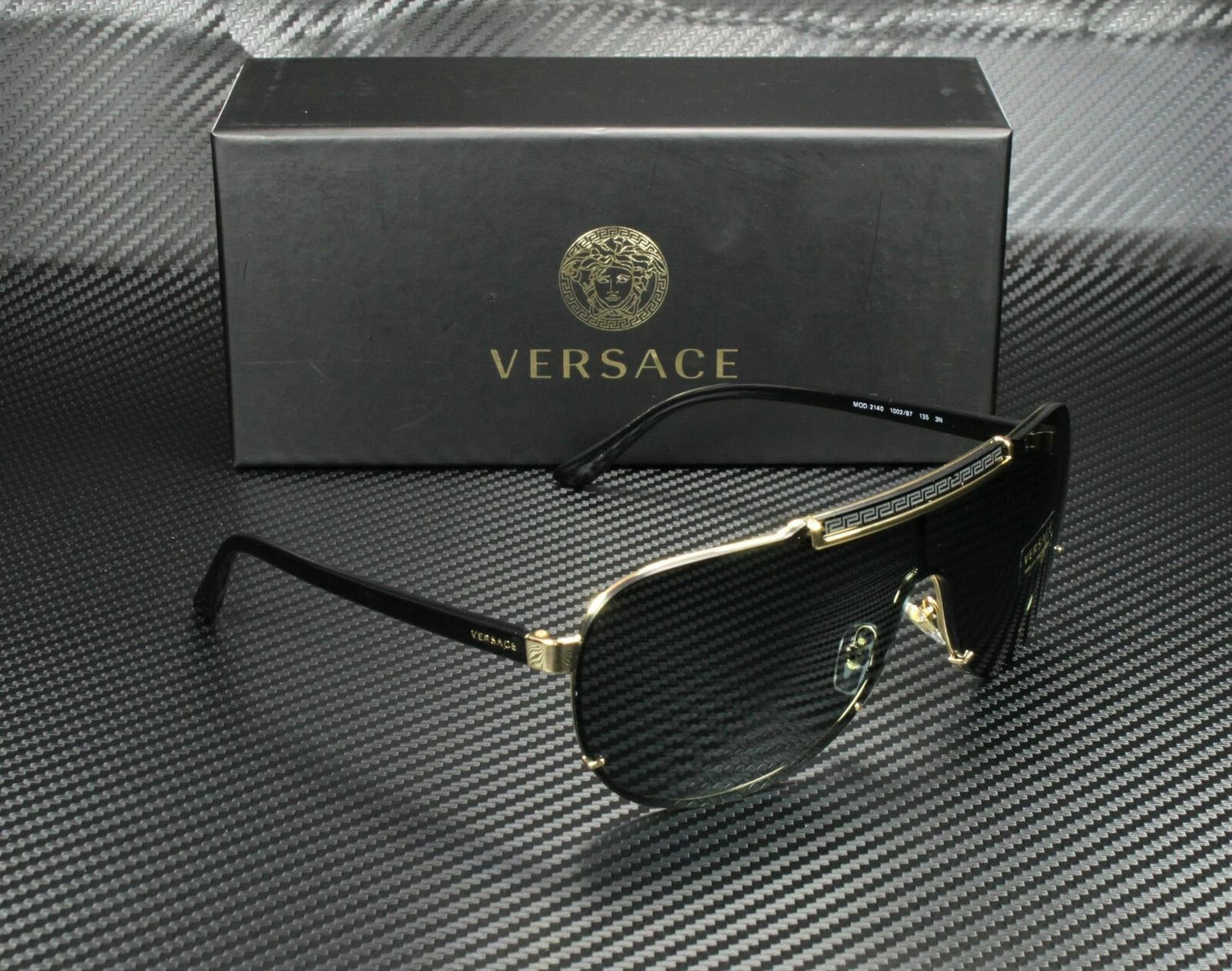 VERSACE Black Dark Grey Men's Sunglasses