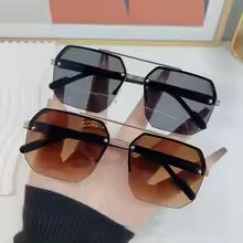 Square Half-Frame Sunglasses