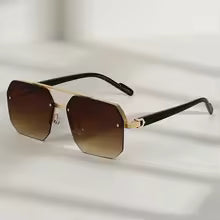 Square Half-Frame Sunglasses