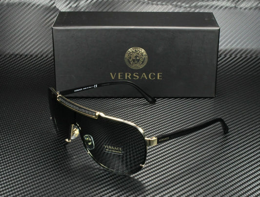 VERSACE Black Dark Grey Men's Sunglasses